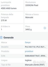 Proiettore Sanyo 