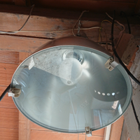 Lampione Faro a cupola vetro alluminio spazzolato