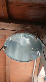 Lampione Faro a cupola vetro alluminio spazzolato