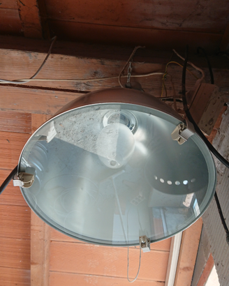 Lampione Faro a cupola vetro alluminio spazzolato