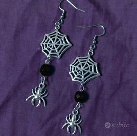 Orecchini  Ragnatela e ragno handmade 
