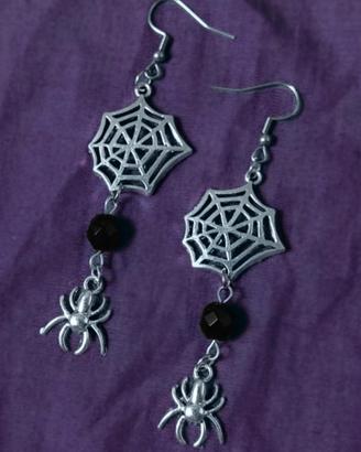 Orecchini  Ragnatela e ragno handmade 