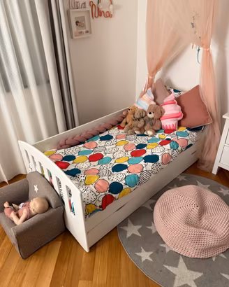 coppia di letti per bambini 180x80 con sponda