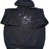 Felpa Fruit of the Loom Fish Taglia L Vintage Nera