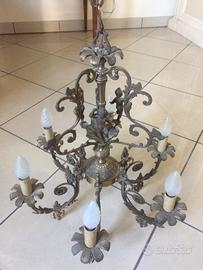 Lampadario in ottone