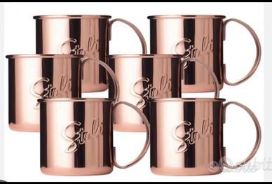 set tazze (6 pezzi) in rame