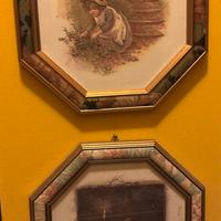 Coppia di quadretti vintage ottagonali