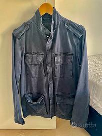 Field Jacket cotone stile militare taglia M blu