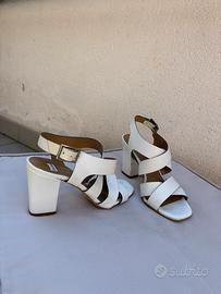 SANDALI DONNA BATA BIANCO/MARRONE