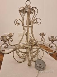 Lampadario stile Shabby colore tortora