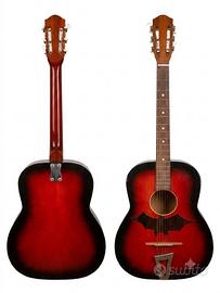 Chitarra acustica vintage Sunburst con battipenna