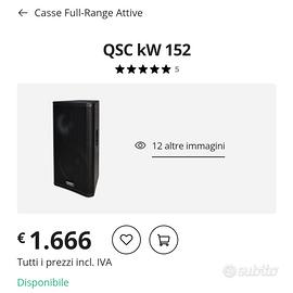 CASSE ATTIVE Qsc KW 152 KW152 15" LEGNO (dj live)