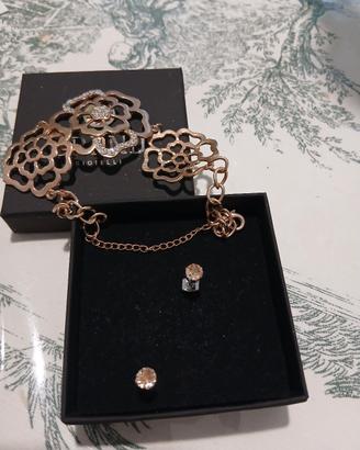 bracciale e orecchini con pietra gialline