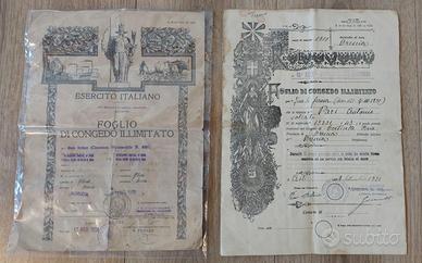 2 foglio di congedo illimitato - esercito italiano