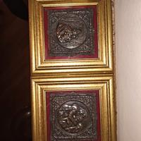 Due quadretti con bronzi d'epoca
