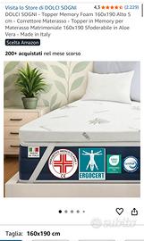 Topper matrimoniale memory foam