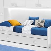 Letto singolo più letto estraibile a scomparsa