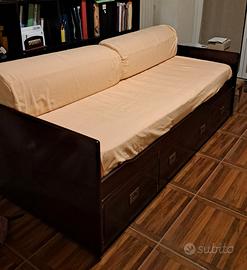 letto singolo con cassettoni