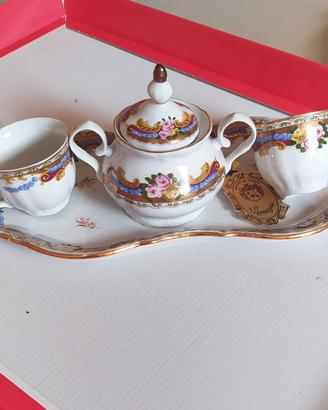 Limoges set da caffè con due tazze e zuccheriera  