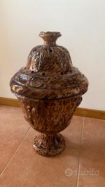 Vaso braciere in maiolica