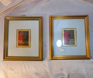 Quadretti contenenti miniature d'arte su foglia d'