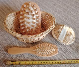 set bagno in legno e vimini 