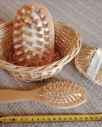 set bagno in legno e vimini 