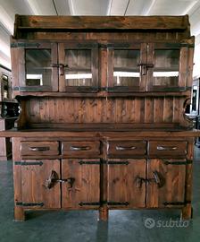 Credenza cristalliera 4 ante rustica