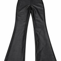 Pantaloni a zampa termici effetto pelle – donna – 