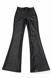 Pantaloni a zampa termici effetto pelle – donna – 