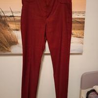 Zara pantaloni aderenti scozzesi rosso/nero