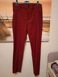 Zara pantaloni aderenti scozzesi rosso/nero