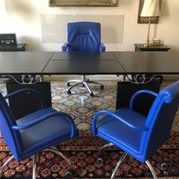 Scrivania tavolo di Poltrona Frau in pelle nera