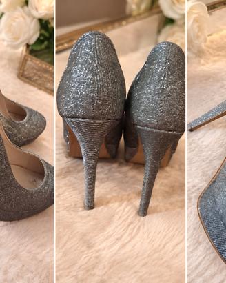 decolte ' plateau argento glitter