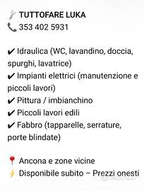 Tutto fare lavori domestici civili negozio albergh