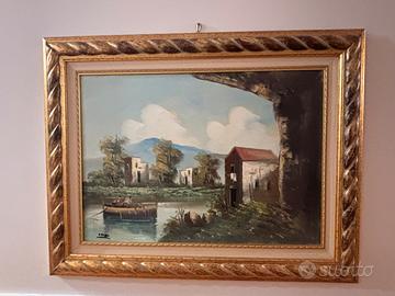 Quadro con cornice e tela