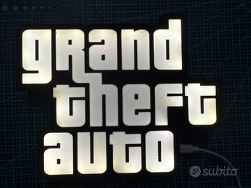 lampada/insegna luminosa con logo Grand Theft Auto