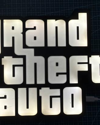 lampada/insegna luminosa con logo Grand Theft Auto