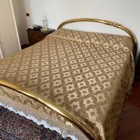 Copriletto broccato cotone seta oro matrimoniale