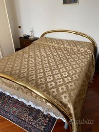 Copriletto broccato cotone seta oro matrimoniale