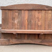 Mensolone Country con schienale in legno grezzo