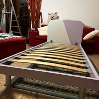 lettino singolo con rete a doghe