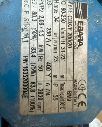 ELETTROPOMPA  EBARA CDX/E 200/20