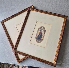 Coppia di stampe d'arte incorniciate - 