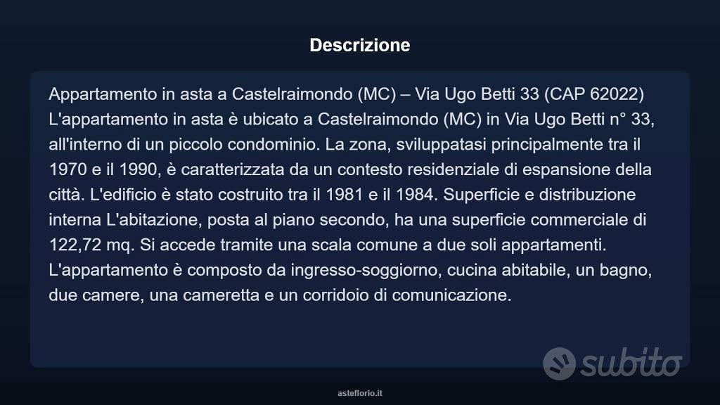 Appartamento – Castelraimondo, Località Valeano - Vista 3