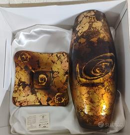 vaso piatto in vetro 