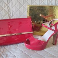 Set scarpe + pochette rosso donna