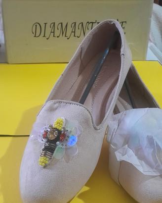ballerina diamantique beige 35