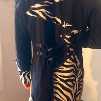 frac nero zebrato giacca elegante 