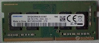 Memorie Ram So-Dimm Samsung DDR4 Notebook 4Gb.
